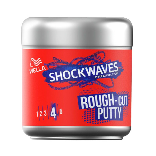 Wella Shockwaves Rough-Cut Putty 4 Styling Paste for Hair Strong Hold 5.07 fl oz (150 ml)