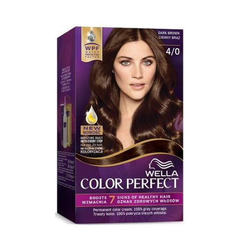 Wella Color Perfect Permanent Cream Hair Color Rich Color Dark Brown 4/0