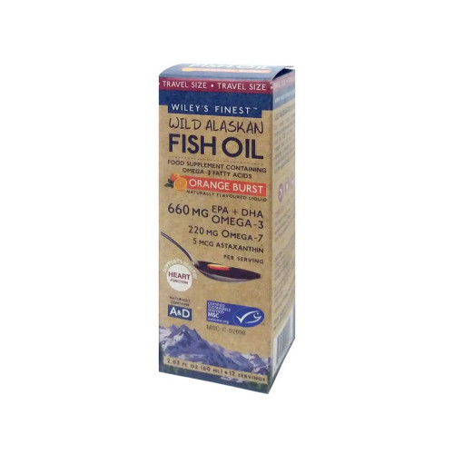 Wiley’s Finest Wild Alaskan Fish Oil Orange Burst Omega-3-7-9 Fish Oil with Astaxanthin Syrup 2.03 fl oz (60 ml)