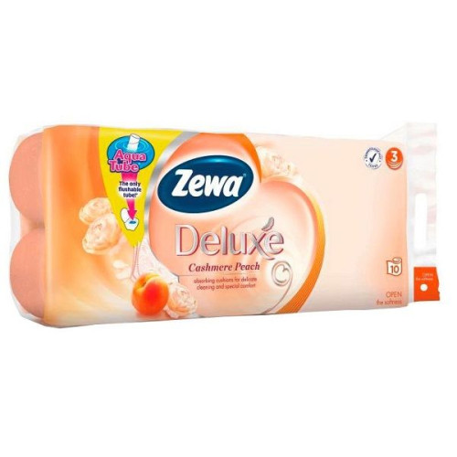 Zewa Deluxe Cashmere Peach Peach-scented Toilet Paper 10 Rolls