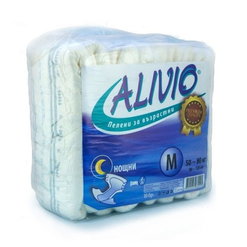 Alivio Night Diapers for Adults 110.2-176.4 lb (50-80 kg) Size M 10 pcs