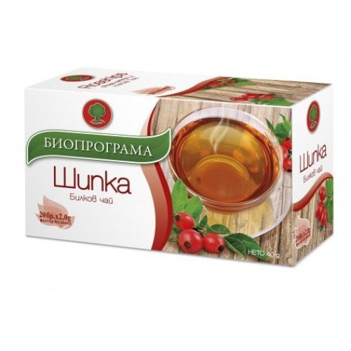Bioprogramme Herbal Tea for Tone and Reducing Fatigue from Rosehip 0.05 oz (1.5 g) 20 Filter Bags