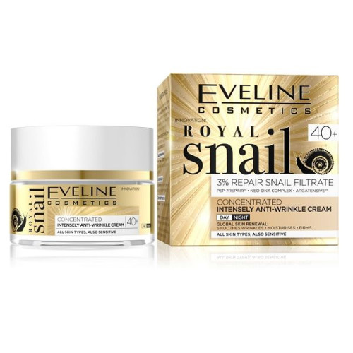 Eveline Royal Snail Intensive Day and Night Anti-Wrinkle Face Cream with Snail Extract 40+ 1.69 fl oz (50 ml)