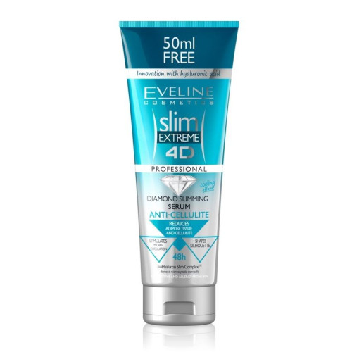 Eveline Slim 4D Anti-Cellulite Serum with Diamonds and Hyaluronic Acid 6.76 fl oz (200 ml)