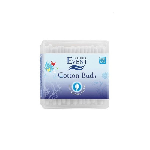 Event Cotton Buds Natural Ear Sticks for Daily Use in a Box 100 pcs