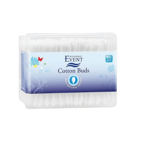 Event Cotton Buds Natural Ear Sticks for Daily Use in a Box 300 pcs