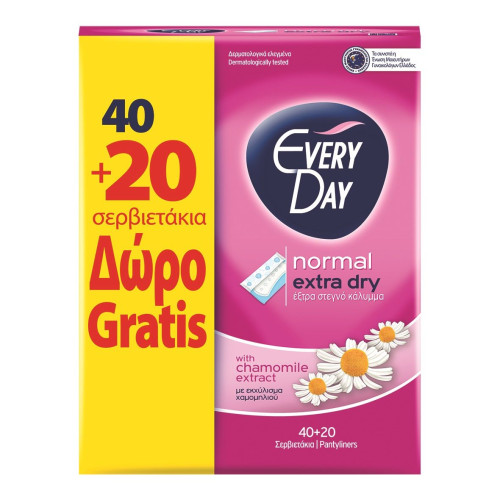 Everyday Normal Extra Dry Women's Daily Sanitary Pads 60 pcs