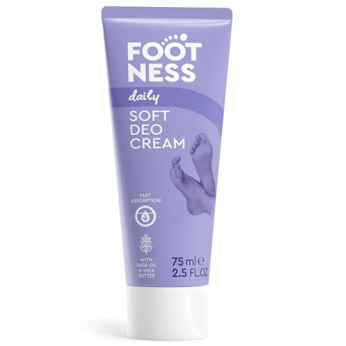 Footness Daily Nourishing Deodorant Cream for Feet with Hydrating Effect for Daily Care 2.54 fl oz (75 ml)