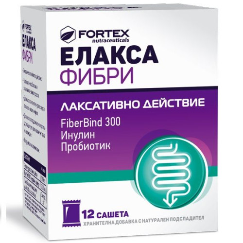 Fortex Elaksa Fibre Natural Laxative for Easy Bowel Movements 12 Sachets
