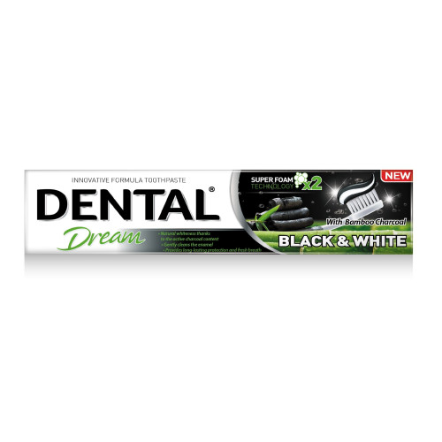 Dental Dream Black and White Toothpaste with Activated Charcoal 3.38 fl oz (100 ml)