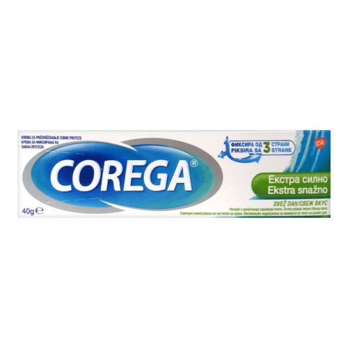 Corega Extra Strong Fixing Cream for Dentures with Fresh Taste Zinc-Free 1.41 oz (40 g)