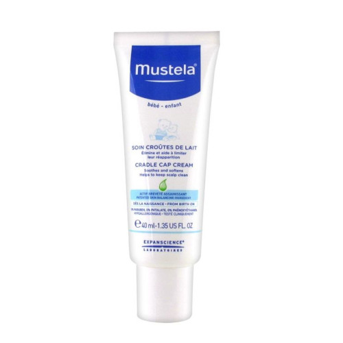 Mustela Natural Cream Against Cradle Cap for Babies and Children Paraben-Free 1.35 fl oz (40 ml)
