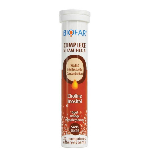 Biofar Vitamin B Complex Dietary Supplement 20 Effervescent Tablets