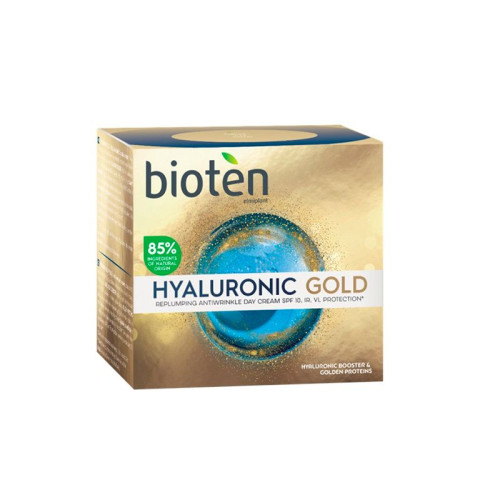 Bioten Hyaluronic Gold Firming Day Cream Against Wrinkles SPF 10 with 85% Natural Ingredients 1.69 fl oz (50 ml)