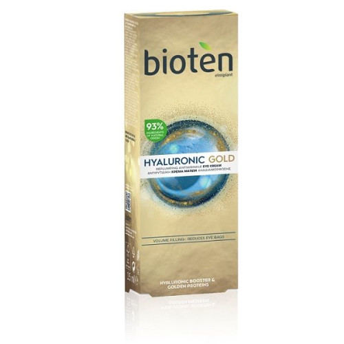 Bioten Hyaluronic Gold Eye Cream Against Wrinkles with a Firming Effect 0.51 fl oz (15 ml)