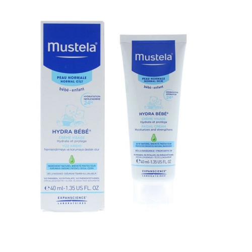 Mustela Hydra Baby Moisturizing Baby Face Cream for Supple and Soft Skin 1.35 fl oz (40 ml)