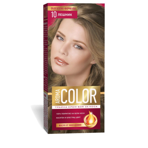 Aroma Color Long-Lasting Cream Hair Dye for Shiny Hair 10 Hazelnut