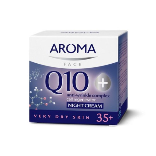 Aroma Face Q10+ Night Nourishing Face Cream for Skin Regeneration and Wrinkle Reduction 1.69 fl oz (50 ml)