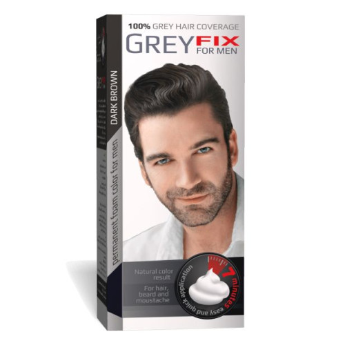 Aroma Grey Fix Long-Lasting Foam Dye for Healthy Hair for Men Dark Brown