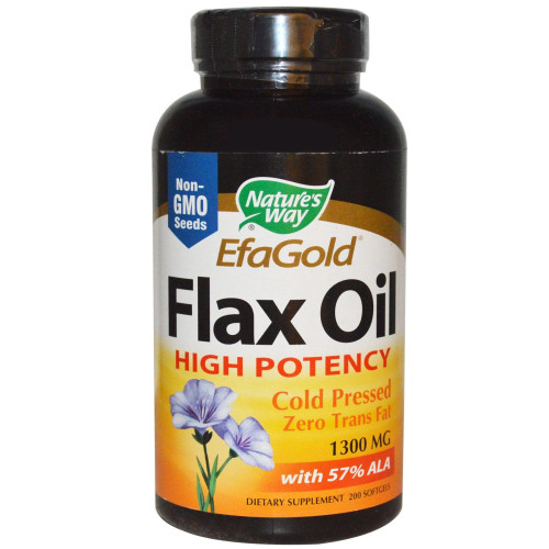 Nature's Way Flax Oil High Potency Flaxseed Oil for High Immunity with Omega-3-6-9 1300 mg 200 Capsules
