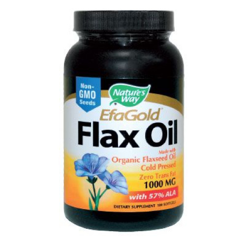 Nature's Way Flax Oil Organic Flaxseed Oil for High Cholesterol 1000 mg 100 Capsules