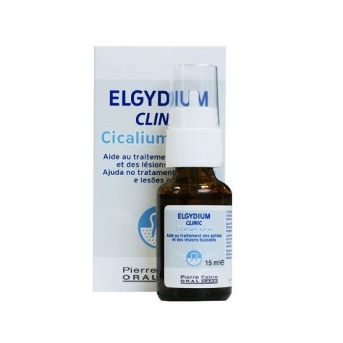 Elgydium Clinic Cicalium Spray for Mouth Ulcers and Lesions with Soothing Effect 0.51 fl oz (15 ml)