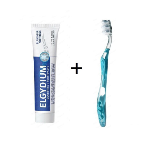Elgydium Whitening Promo Set Whitening Toothpaste + Soft Toothbrush for Maximum Shine