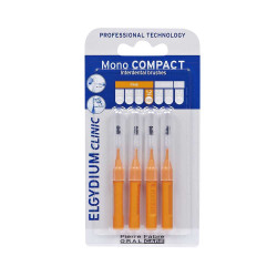 Elgydium Clinic Mono Compact Interdental Brush for Dental Plaque Orange 0.05 in (1.2 mm) 4 pcs