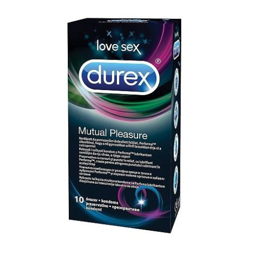 Durex Mutual Pleasure Natural Latex Condoms for Intense Sensation 10 pcs