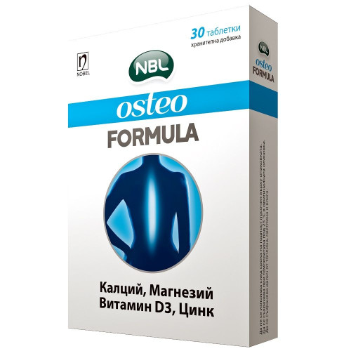 Nobel Osteo Formula with Magnesium and Vitamin D for Healthy Bones and Muscles 30 Tablets