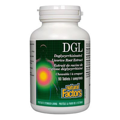Natural Factors DGL for Stomach Problems Gastritis Ulcers and Heartburn 90 Chewable Tablets