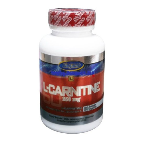 Biogame L-Carnitine Helps Burn Excess Fat 250 mg 60 Capsules