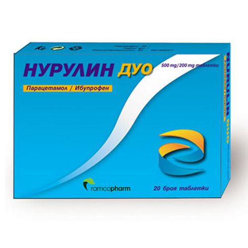 Ramcopharm Nurulin Duo for Pain Fatigue and Fever 20 Tablets