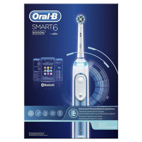 Oral-B Smart6 6000N Electric Toothbrush with 3 Brush Heads + Bluetooth 1 pc