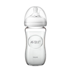 Philips Avent Natural Slow Glass Bottle for Babies 1+ Months Anti-Colic 8.12 fl oz (240 ml)