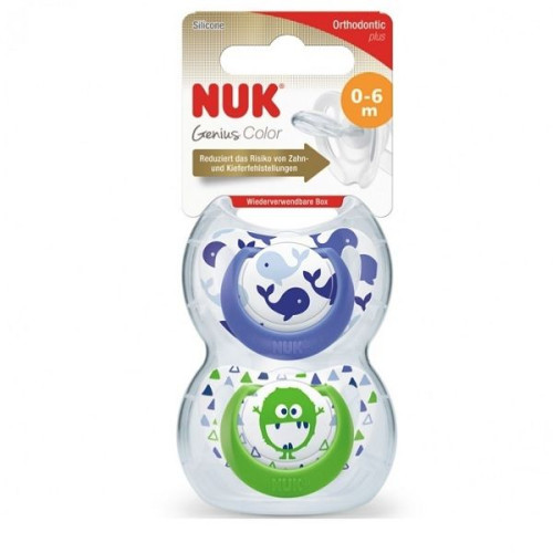 Nuk Genius Soft Silicone Pacifier for Children Aged 0-6 Months 2 pcs