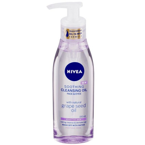Nivea Makeup Remover Oil for Face and Eyes with Grape Seed Oil for Soft Skin 5.07 fl oz (150 ml)