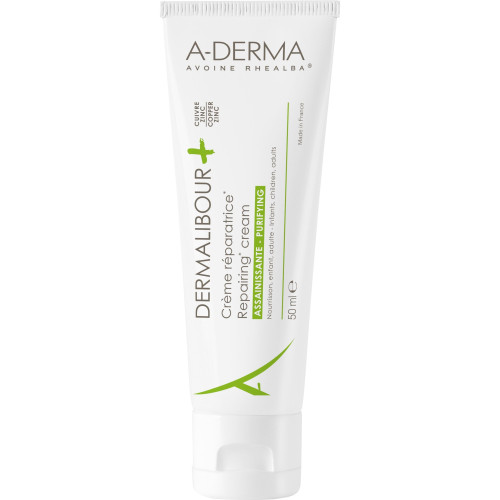 A-Derma Dermalibour+ Repairing Face and Body Cream with Honey and Zinc 1.69 fl oz (50 ml)