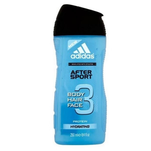 Adidas After Sport 3-in-1 Protein Men's Shower Gel for Hair and Body with Protein and Citrus Fragrance 8.45 fl oz (250 ml)