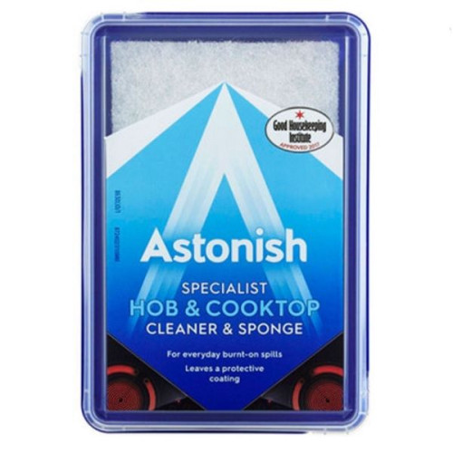 Astonish Cleaner and Sponge Cleaning Paste with Sponge for Ceramic and Enamel Stoves 8.82 oz (250 g)