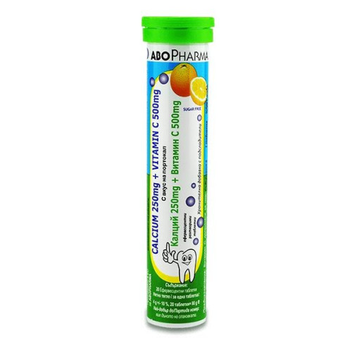Abopharma Vitamin C + Calcium for Healthy Bones 20 Effervescent Tablets
