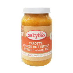 Babybio Organic Vegetable Puree with Chicken Rice and Pumpkin for Children 6+ Months 7.05 oz (200 g)