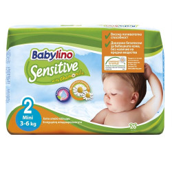 Babylino Sensitive 2 Mini Diapers 6.6-13.2 lb (3-6 kg) 26 pcs