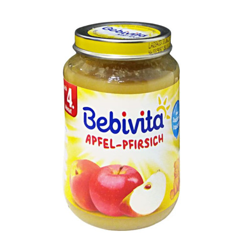 Bebivita Apple and Peach Puree from 4+ Months 6.7 oz (190 g) - 1685