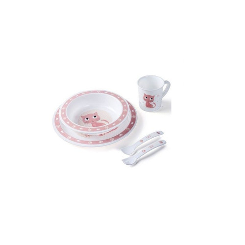 Canpol Babies Cute Animals Feeding Set 4/401 Pink Children 12+ Months