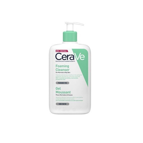 Cerave Cleansing Foam Gel for Face and Body for Oily Skin 33.81 fl oz (1000 ml)