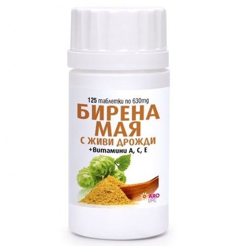 Aro Life Brewer's Yeast + Vitamins A C E - Dietary Supplement for Healthy Hair Skin and Nails 630 mg 125 Tablets
