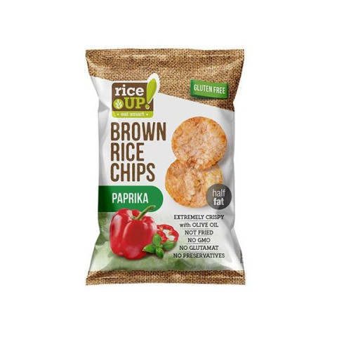 Rice Up Brown Rice Chips Paprika Brown Whole Grain Rice Chips with Paprika Gluten-Free 2.12 oz (60 g)