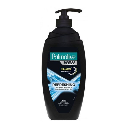 Palmolive Men Refreshing Shower Gel and Shampoo for Men Sea Minerals and Eucalyptus 25.36 fl oz (750 ml)