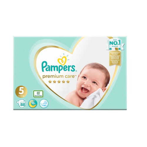 Pampers Premium Care 5 Junior Diapers for Babies and Children 24.3-35.3 lb (11-16 kg) 88 pcs